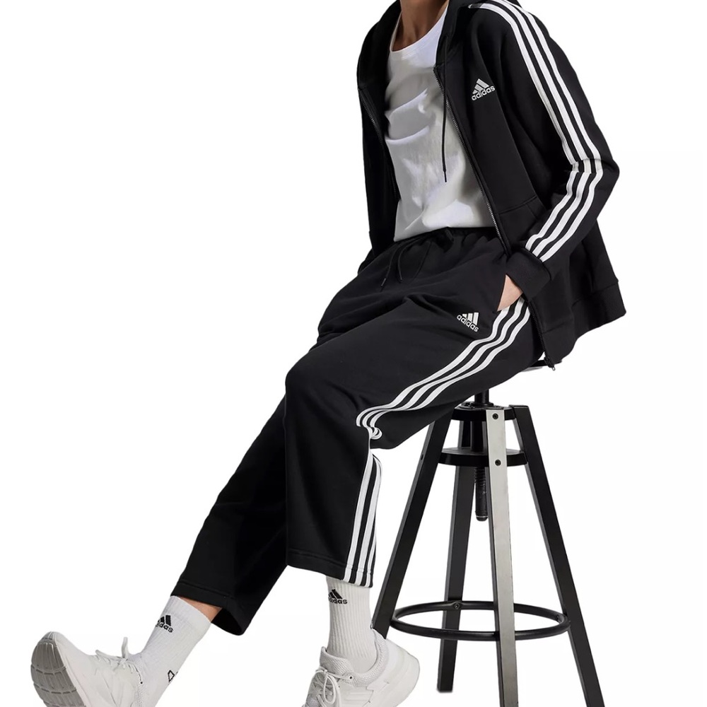 Adidas Women's 3-Stripes Open Hem Fleece Joggers